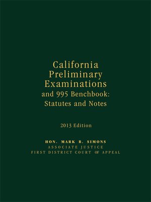 cover image of California Preliminary Examinations and 995 Benchbook